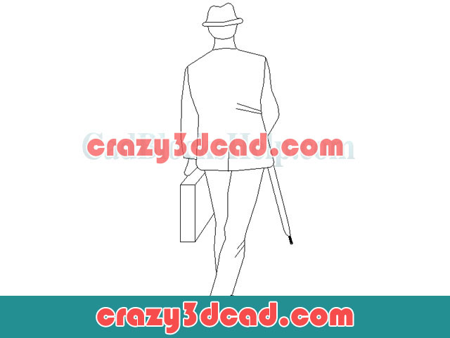 Man background character cad blocks